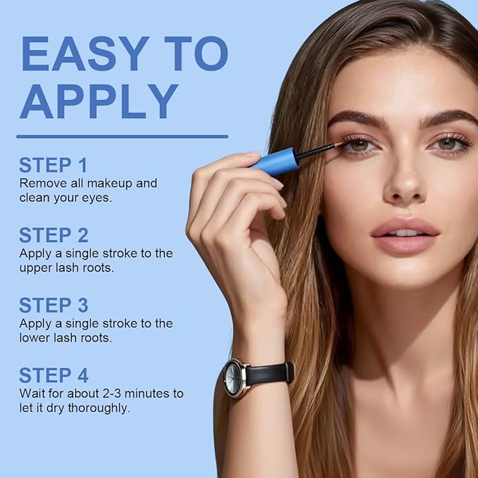 W3W Eyelash Growth Serum – Peptide Lash Enhancer for Longer, Thicker Lashes & Brows – Clinically Proven Natural Botanical Formula with Myristoyl Pentapeptide-4 & Helichrysum Extract (4ml)