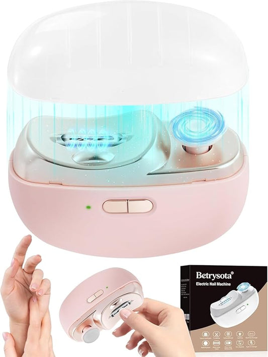 Electric Nail Clipper Upgraded 3 in 1 Automatic - with Polishing, Dust Storage & LED Light, Nail File Toenail Trimmer, Gifts for Women Men Mom Her Him Kids Adults Senior Baby Teacher Students