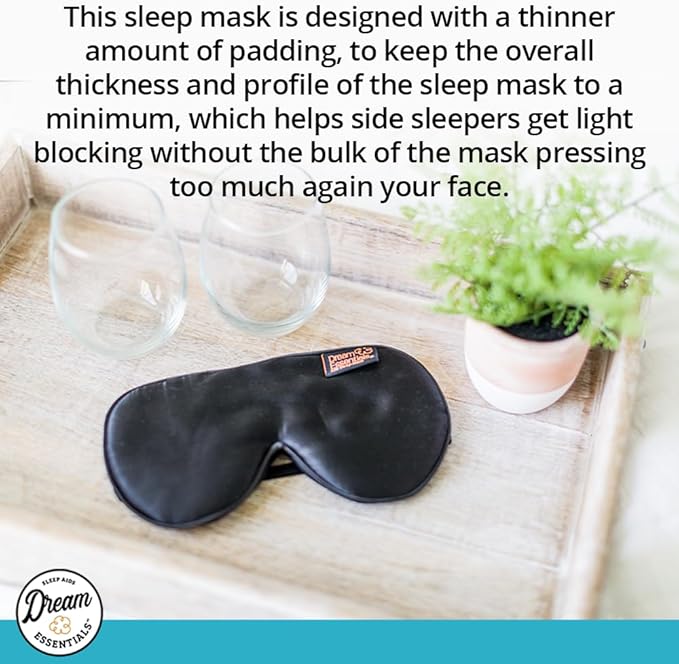 Dream Essentials Ultra Silk 360 Sleep Mask, Red Jacquard, All Natural Hypoallergenic Mulberry Silk, 2 Fully Adjustable Straps, Thin Profile mask Great for Side, Stomach or Back Sleepers