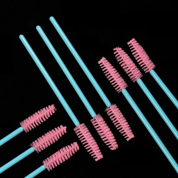 Mascara Wands, Disposable Lash Brushes for Eyelash Extensions Makeup Brush Bulk Tool Set(150Pcs, Blue Pink)