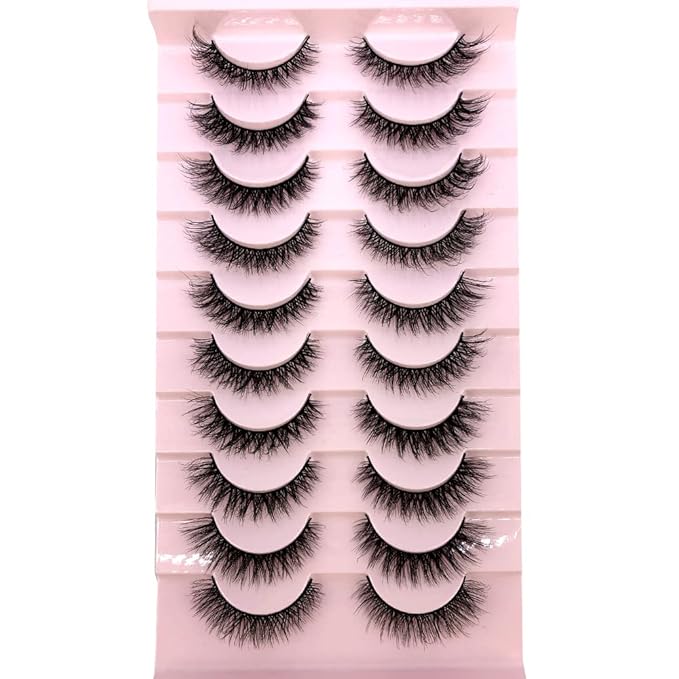 HBZGTLAD Soft Mink Eyelashes 3D Curl Winged End Eye Elongated Fake Lashes Thick Handmade Natural False Eyelash Messy Cross Lash Wholesale (FT-08)