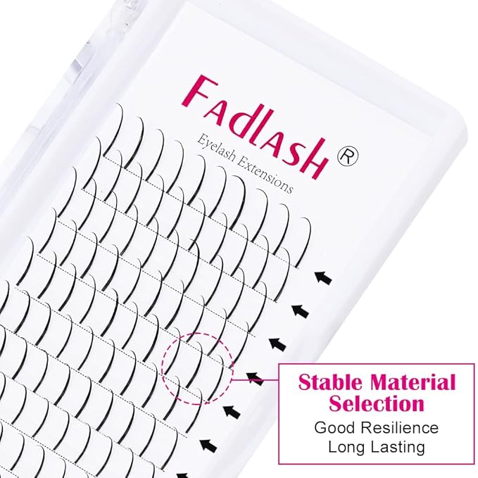 FADLASH Premade Spikes Eyelash Extension Supplies Premade Volume Fans Individual Matte Black Lashes Fairy Eyelashes Soft Single Super Thick Lashes（D Curl, 19mm）