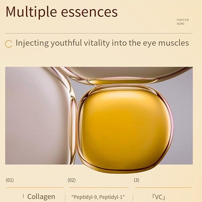 Vc Anti-Wrinkle Eye Serum Oil, Lutein EyeEssenceOil, VC Rollerball Eye Serum for Dark Circles and Puffy Eyes, Firming Anti-Aging, for Women & Men (3)