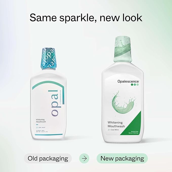 Opalescence Whitening Mouthwash – Teeth Whitening and Fresh Breath Mouthwash for Adults – Hydrogen Peroxide Formula, Alcohol-Free, Cool Mint Flavor (2 Bottles) 15.5 Fl Oz – Made by Ultradent 5447-2T