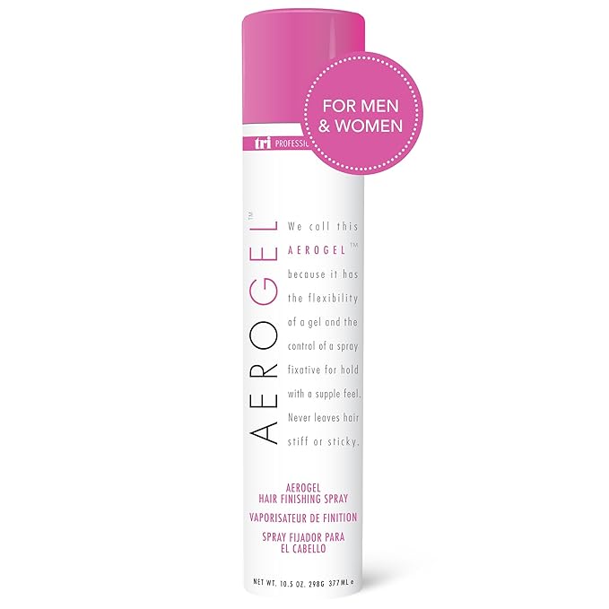 TRIDESIGN Aerogel Hairspray - Strong Hold Hair Finishing Spray for Volumizing & Control, Flexible Styling for All Hair Types, Non-Sticky and Scented - For Women and Men - Pack of 1 (10.5 Oz)