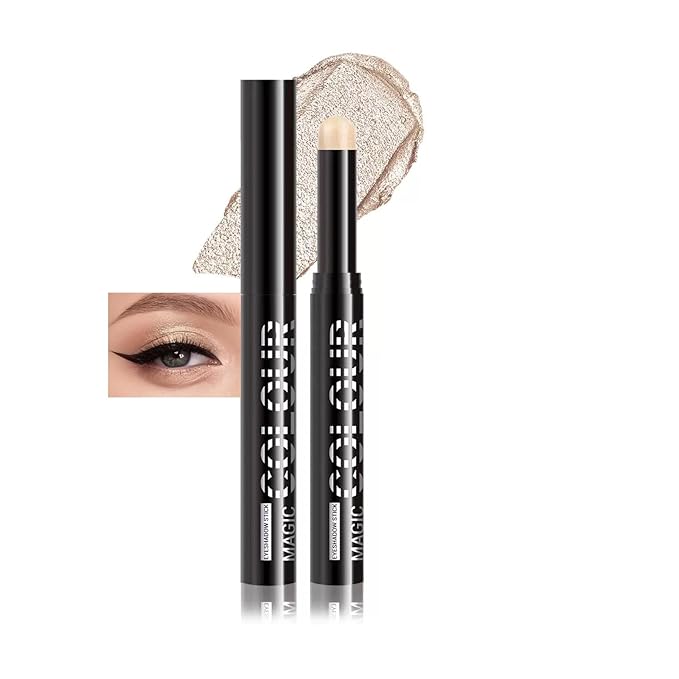 Gold Eyeshadow Waterproof Long Wear Gold Shimmer Eyeshadow Stick Highly Pigmented Blendable gold Sparkle Cream eyeshadow (10#)