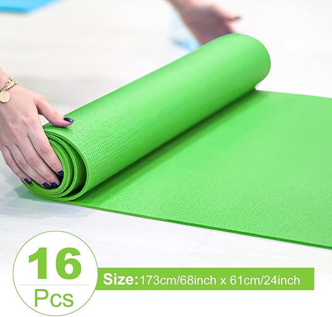 Funtery 3 mm Thick Yoga Mat Exercise Workout Mat Non Slip Fitness Pad for Women Gym Home Yoga Pilates