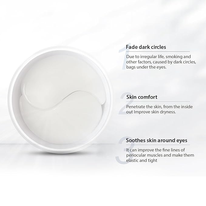 MOND'SUB Under Eye Patches for Puffy Eyes and Dark Circles, Eye Masks for Sleep,Brighten,Fine Lines & Hydration,White Eye Masks