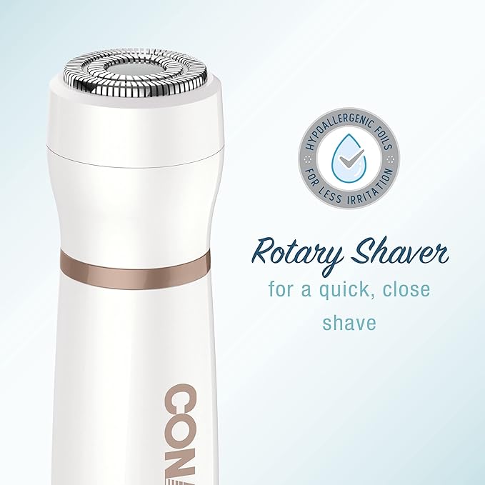 Conair All-In-1 Facial Hair Removal for Women, Cordless Electric Trimmer, Perfect for Face, Ear/Nose, Eyebrows, and Bikini Lines