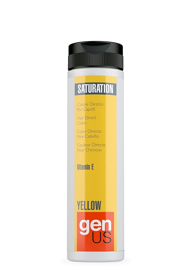 GENUS Gel Hair Color Hot Collection - Direct Colored Gel with Vitamin E - Permanent Dye Color - Hair Coloring for Women & Men - Yellow, 5.07 Fl Oz