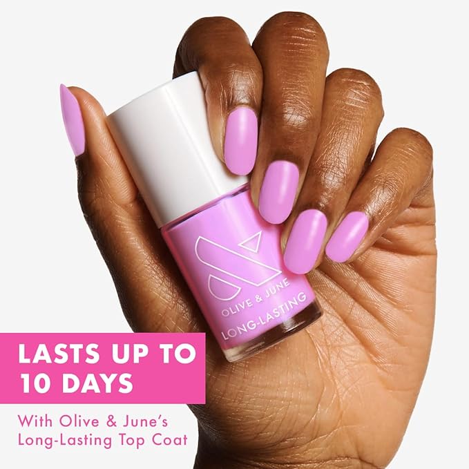 Olive & June Long Lasting Nail Polish | Valentine's Day | Gel-Like Finish No Lamp Needed | Lasts up to 10 days | Salon-Quality 15-Free, Vegan & Cruelty-Free Chip-Resistant | Fierce & Loving Lilac