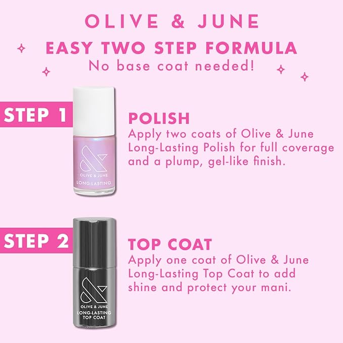 Olive & June Long-Lasting Nail Polish | Valentine's Day |Gel-Like Finish No Lamp Needed Lasts up to 10 days | Salon-Quality 15-Free, Vegan & Cruelty-Free Chip-Resistant | Strawberry Scone