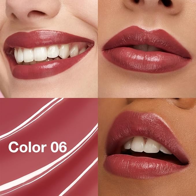 HHLTOH 1Pcs Tinted Lip Balm Moisturizing Lipstick – Waterproof Hydrating Matte Lip Balm for Women, Creamy Natural Color Stain for Dry Lips, Soft Matte Finish with Subtle Scent (#06 Vivid Rose Red)