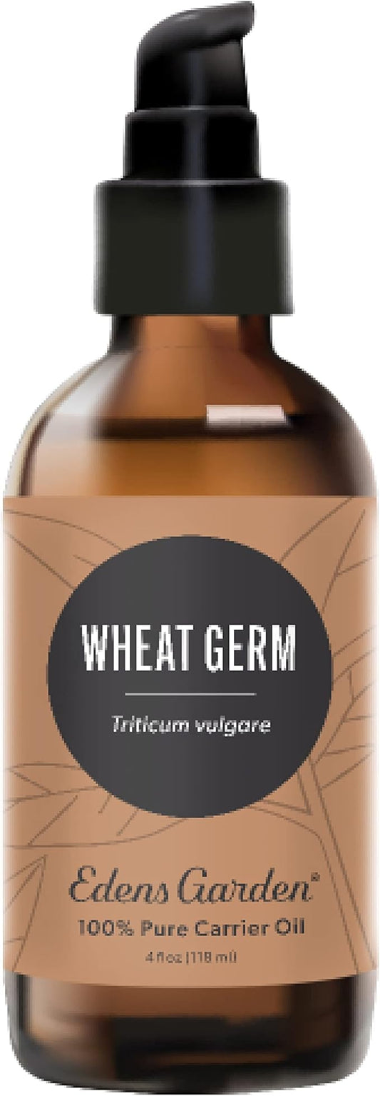 Edens Garden Wheat Germ Carrier Oil- 100% Pure Premium Cold Pressed & Hexane Free, Natural Moisturizer for Face, Skin, Nails, Healthy Hair Growth, Massage & Diluting Essential Oils 118 ml (4 fl oz)