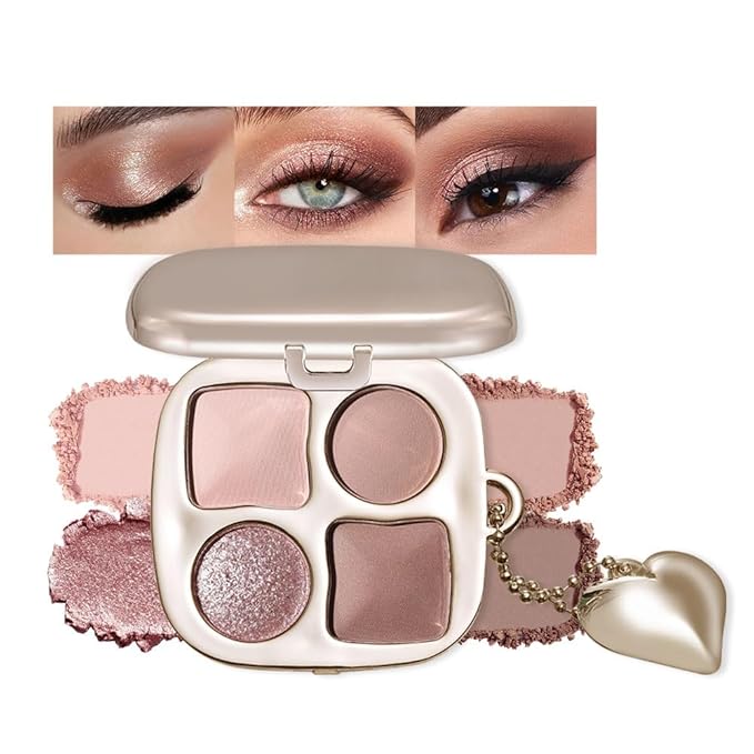 Warm Neutral Nude Eyeshadow Palette with Mirror, Matte & Shimmer Mini Eye Shadow Kit, High Pigment Blendable Long-Lasting Everyday Eye & Contour Makeup Palette for Blue, Green & Brown Eyes 3