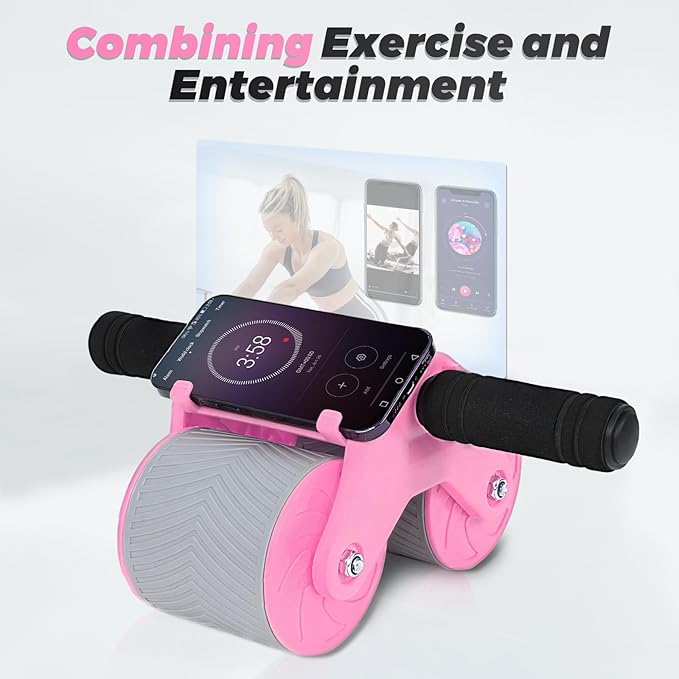 Automatic Rebound Abdominal Wheel Workout,2 Wheels