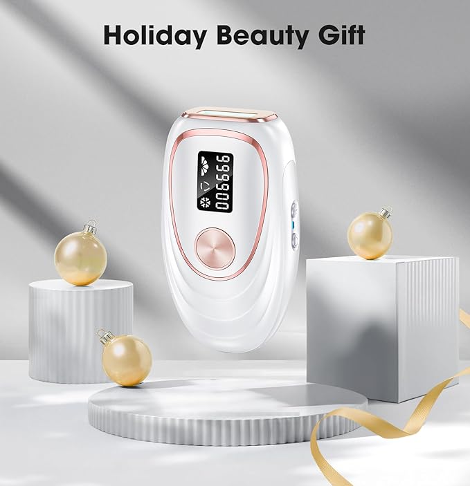 Laser Hair Removal Device, at-Home IPL Hair Removal for Women & Men - Safe 45°F Ice-Cooling Contact for Painless & Long-Lasting Results 86% Hair Reduction in 3 Weeks for Full Body, Pure White