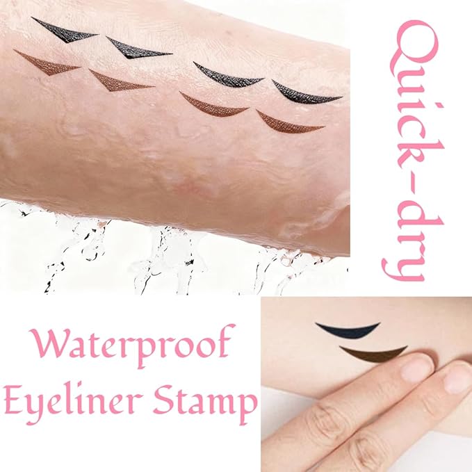 Foldable Eyeliner Stamp, Eye Liner Pen Tool for Beginners, 2026 New One-Piece Eyeliners Stamp Gel Eyeliner Pencil Set for Perfect Wings (Black)