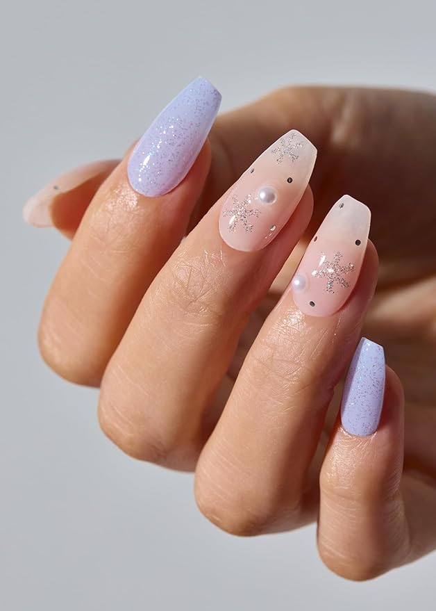 ohora Semi Cured Nail Strips (N Frozen Mirror) - Works with Any UV/LED Lamps, Salon-Quality, Long Lasting, Easy to Apply & Remove - Includes 2 Prep Pads, Nail File & Wooden Stick