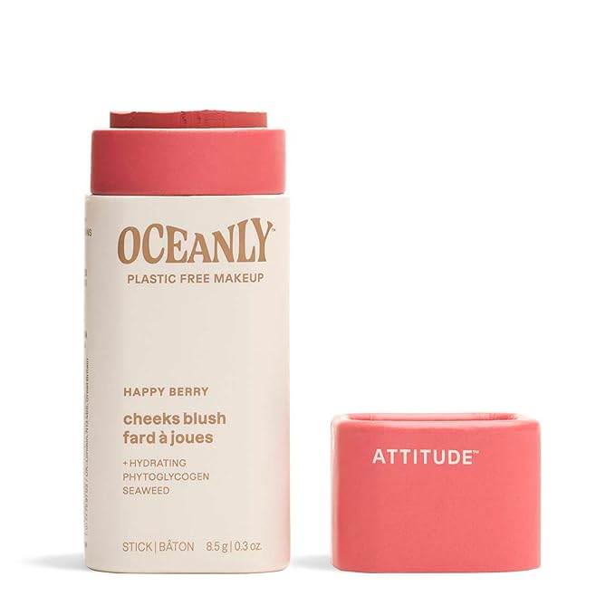 ATTITUDE Oceanly Lightweight Blush Stick, Titanium Dioxide-Free, EWG