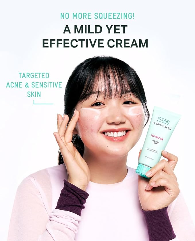 BRING GREEN Tea Tree Cica Soothing Cream Plus 100ml Korean Skin care (Pack of 2)