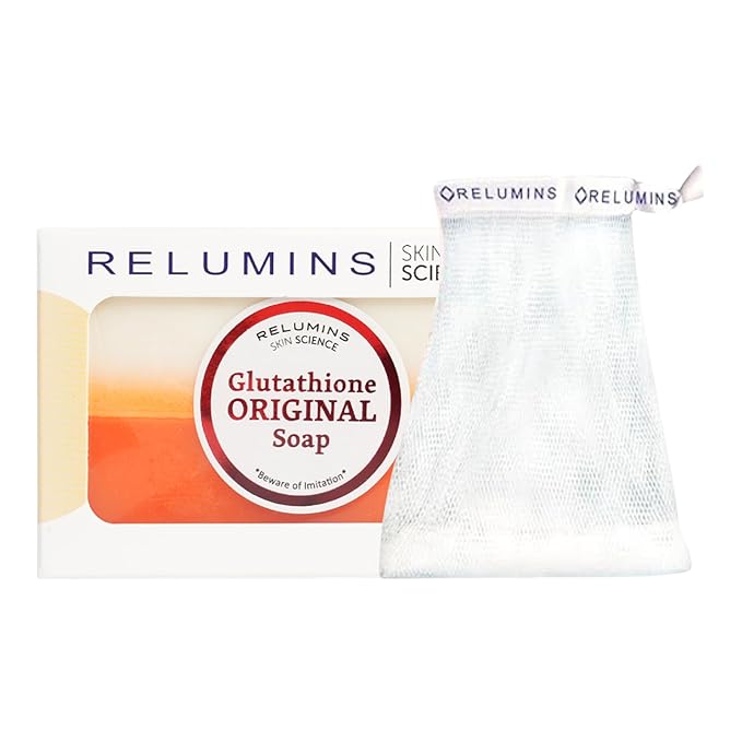Relumins Glutathione Soap Bars - New Year, New You Deep Cleansing & Hydrating Soap for Smooth, Refreshed Skin - Gentle Exfoliating Formula for Face & Body - 150g w/Net