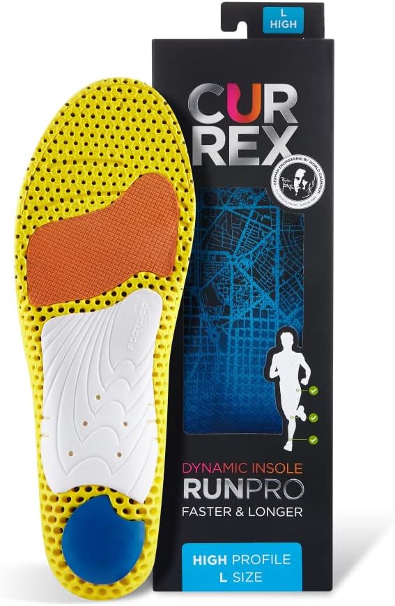 CURREX RunPro Insoles for Running Shoes, Arch Support Inserts to Help Reduce Fatigue, Prevent Injuries, Boost Performance for Men & Women (High Arch, Size Large)