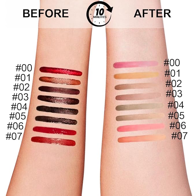 4 Colors Peel Off Lip Liner Stain Set for Women, Long Lasting Waterproof Non-Fading Matte Finish Lip Tint Stains with Tweezer Kit for All Skin Type, Up to 12 Hours (#00, 02, 03, 05)