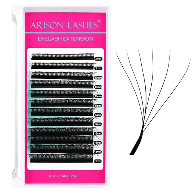 6D W Shape Eyelash Extension Premade Fans Volume Lash Extensions Easy Fanning False Lashes Matte Black Volume Premade Cluster W Lashes(6D-0.07-D-8-15Mix）