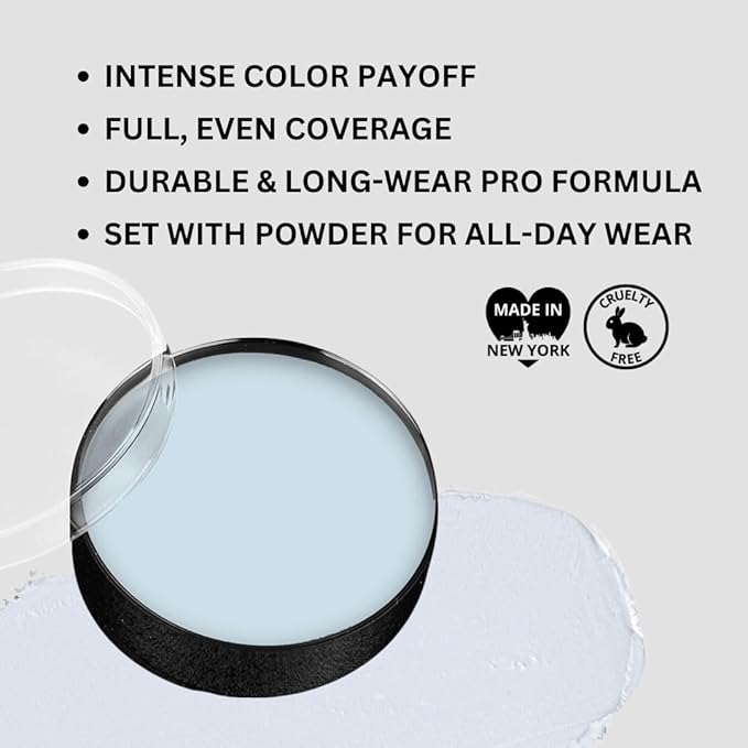 Mehron Makeup Color Cups | Stage, Foundation, Face Paint, Body Paint, Halloween | Greasepaint .5 oz (14 g) (Moonlight White)