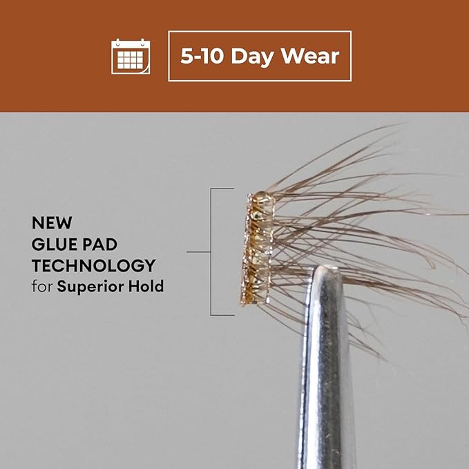 Silly George Pop-On Lashes - DIY 1-Step Pre-Glued Faux Eyelash Clusters, Natural Look Extensions, Light Brown - Blush, 5-7 Pair Set, Pack of 60 Clusters