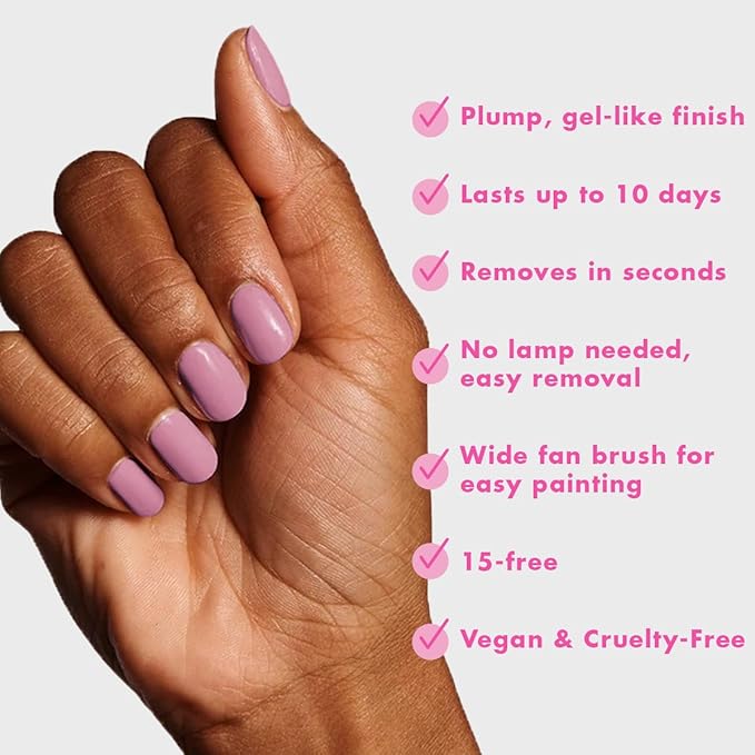 Olive & June Long Lasting Nail Polish | Valentine's Day | Plump Gel-Like Finish No Lamp Needed Lasts up to 10 days | Salon-Quality 15-Free, Vegan & Cruelty-Free Chip-Resistant | World Lit, Mauve