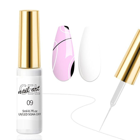 Gel Liner Nail Polish Professional 5ml/0.7fl.oz Gel Liner Nail Polish Fine Brush Head Quick Drying Hook Glue With Long-Lasting Color Rendering Nail Glue Suitable For Salon And Home DIY
