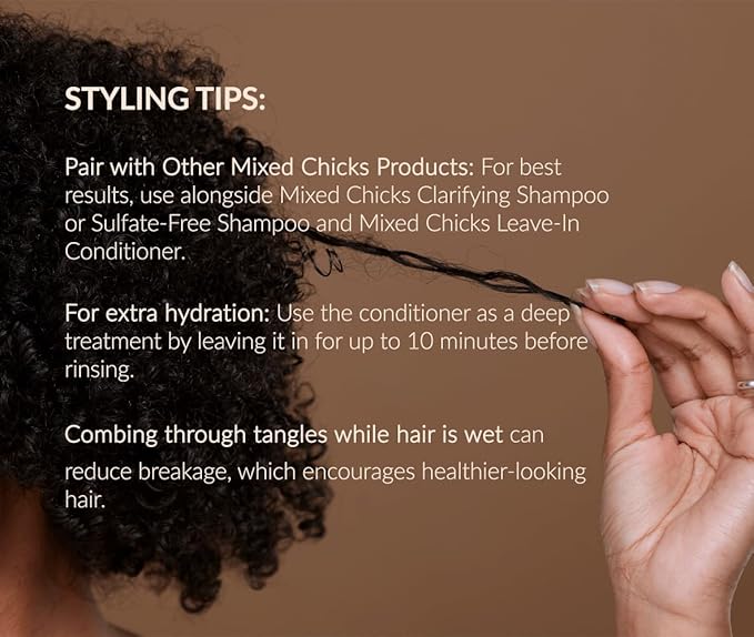 Mixed Chicks Detangling Deep Conditioner - Softens, Moisturizes & Detangles Straight or Curly Hair, 33 fl.oz