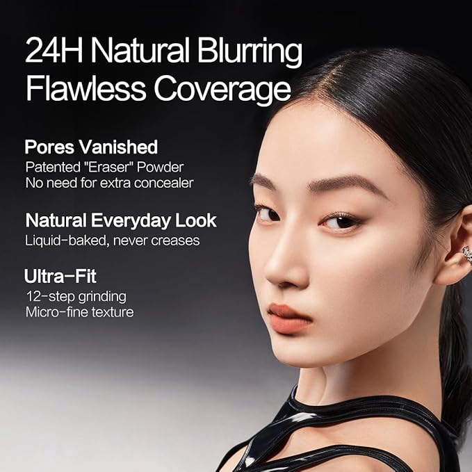 CARSLAN Black Magnet Liquid Foundation, 24H Longlasting Matte Finish Face Base Makeup, Waterproof, Smudgeproof, Buildable, Full Coverage Natural Finish, 30ml/1.05 Fl Oz, P01 For Fair Skin