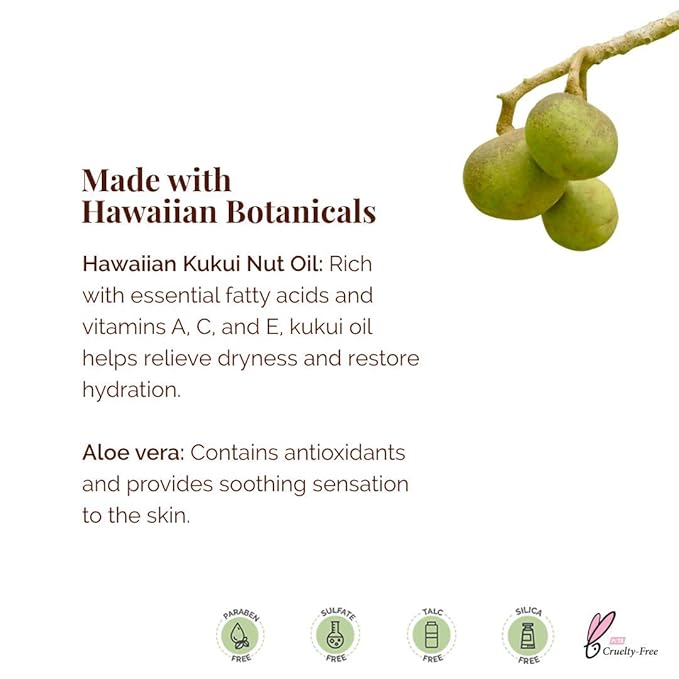 Hanalei Cruelty-Free Kukui Body Lotion – Paraben-Free, Dye-Free Moisturizer with Kukui Nut Oil, Shea Butter & Jojoba Oil for Hydrated, Soft, Nourished Skin – Full Size 200 ml – Ideal to All Skin Types