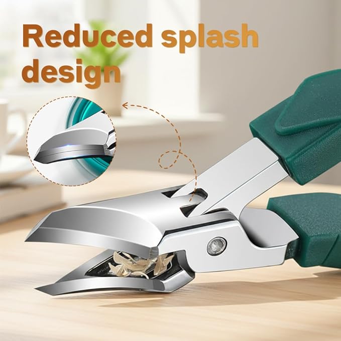 Anti-Splash 25° Slant Edge Nail Clipper 3-Piece Set, Wide Jaw 2026 New Ingrown Nail Clippers Fingernail and Toenail Clippers Clippers, Slanted Nail Clipper for Thick Nails Seniors (Black)