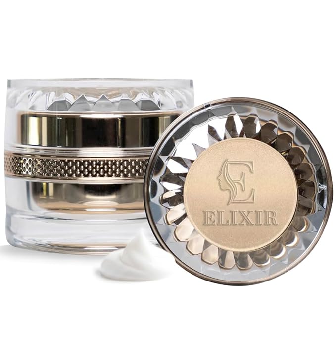 Elixir Day Cream Luxurious Silk Anti-Aging Cream NO Preservatives or Parabens. For All Skin Types,Targets Wrinkles Face,Neck & Decollate Over 50 Skin Nutrients,Collagen,Squalene & Repair Vitamins