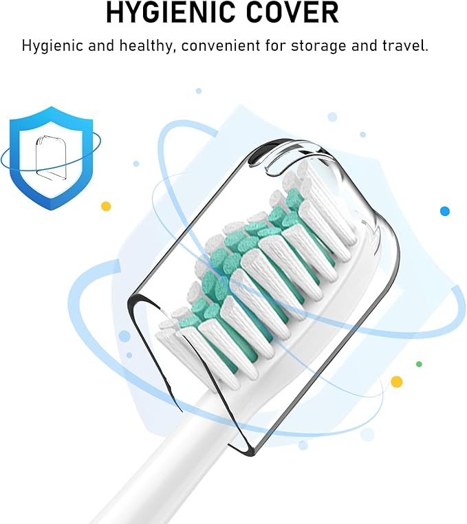Toothbrush Heads, 8 Pack Electric Toothbrush Replacement Heads for Philips Sonicare Soft Dupont Bristles Replacement Toothbrush Heads for Oral Care