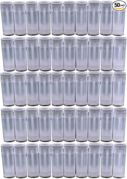 50Pcs 5ml Translucent Lipstick Cosmetic Empty