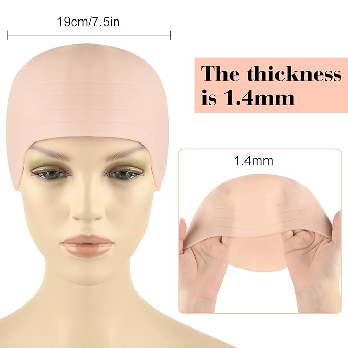 8 PCS Halloween Makeup Latex Bald Cap for Halloween Theme Party Cosplay for adults Women Men Bald Head Wig Cap Bald Hat Costume Accessory