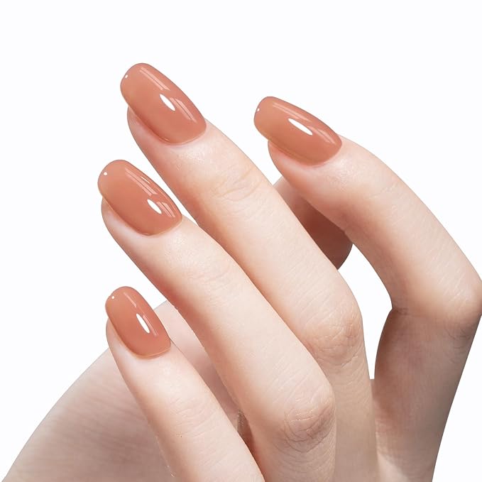 MAYCHAO 15ML Jelly Neutral Gel Nail Polish 1Pc Transparent Nude Peach Gel Polish Soak Off UV LED Translucent Nail Polish Nail Art Starter Manicure Salon DIY at Home, 0.5 OZ