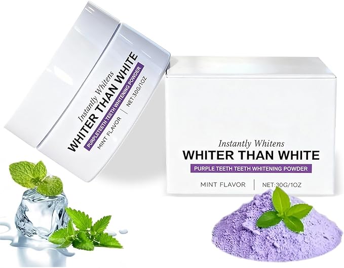 Teeth Whitening Powder, Niacinamide-containing Purple Enamel Repair and Whitening Powder, Freshens Breath, Gently Cares for Sensitive Teeth