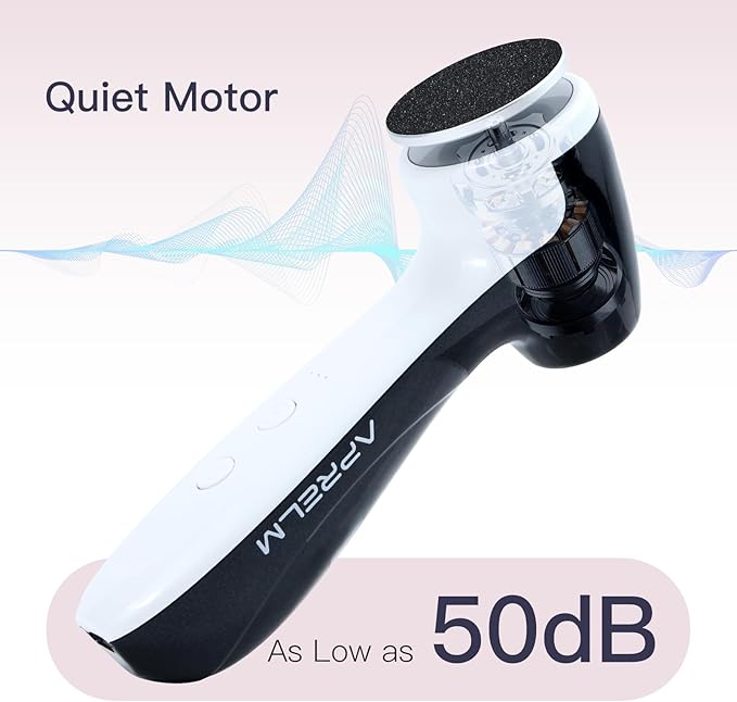 Rechargeable Electric Foot Callus Remover with 3-Sizes 120Pcs Sandpaper Discs, Professional 1000RPM 3-Speed Control Electric Foot File (E7 Black)