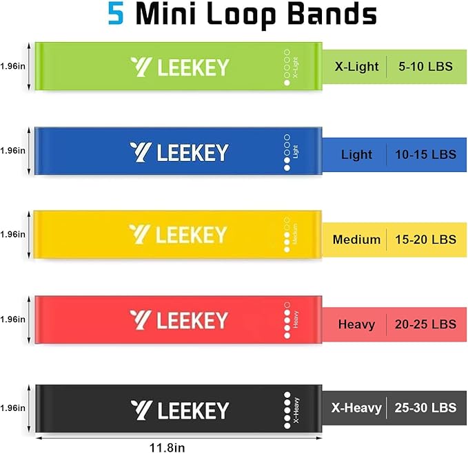 LEEKEY Resistance Bands, Exercise Bands with Handles,Pull Up Assist Bands - Band Set with Door Anchor - Bands for Working Out,Band for Men and Women Fitness Training,Home Workouts