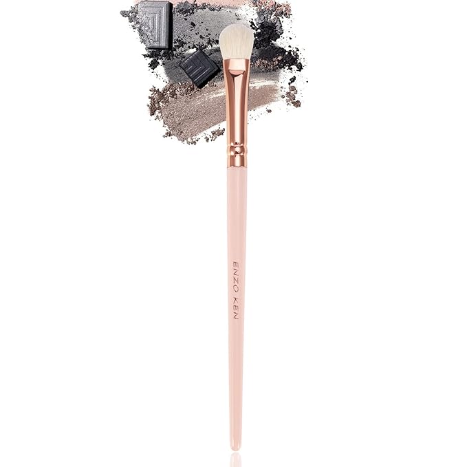 ENZO KEN Natural Goat Hair Eyeshadow Brush, Large Smudge Eye Shadow Brush, Shader Eye Shadow Brushes, Single Natural Hair Makeup Brush, Single Eyeshadow Blending Brush.
