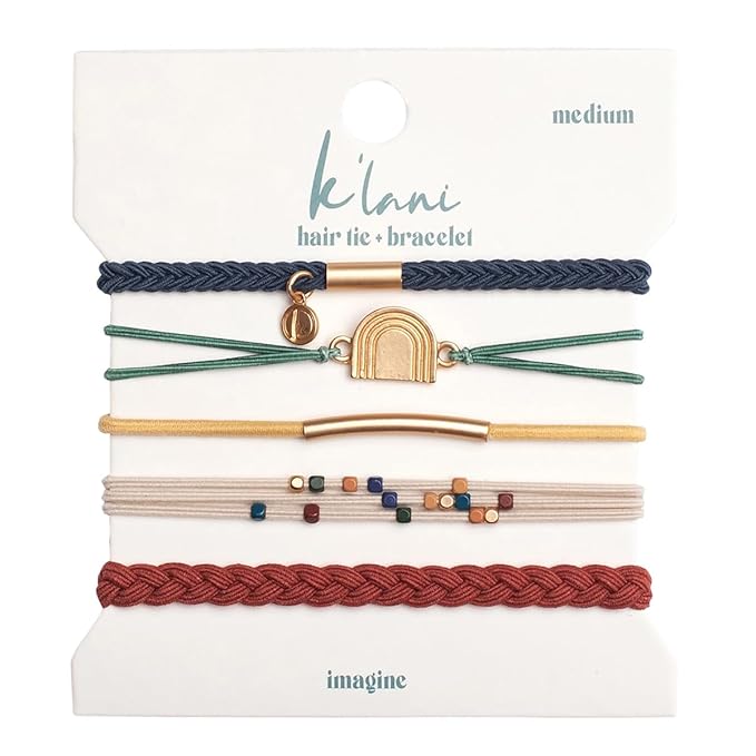 K'lani Hair Tie Bracelets for Women - Elastic Hair Bands That Double as Stylish Jewelry - Imagine - Medium