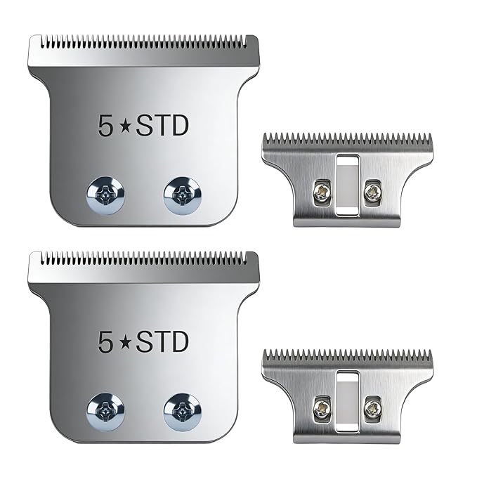 Replacement Blades for Wahl Detailer, 5 Star Hero, Razor Edger, and G Whiz trimmers,Silver 2 Pack