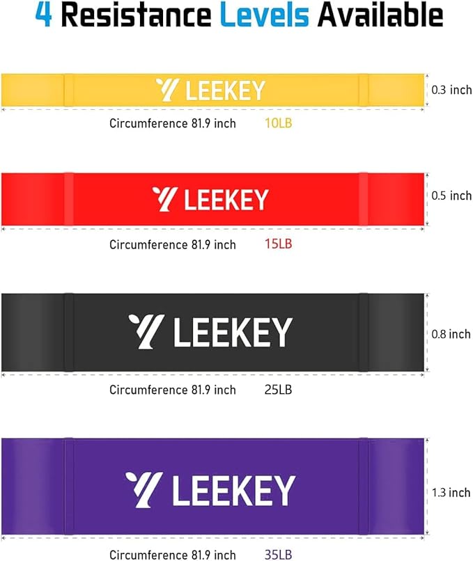 LEEKEY Resistance Bands, Exercise Bands,Pull Up Assist Bands - Bands for Working Out,Band for Men and Women Fitness Training, Physical Therapy,Home Workouts