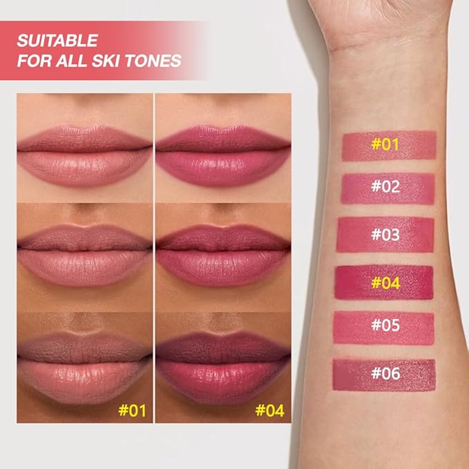 IATMOMOD 2Pcs Long Lasting Matte Lipstick Crayon Set, Waterproof Velvet Lip Liner Pencil, High Pigment Non-Drying 24H Cruelty-free Lip Makeup